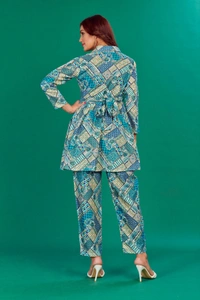 FWVT VERY TRENDING AND COMFORTABLE CO-ORD COTTON PRINTED STE - M-38, Dark Cyan