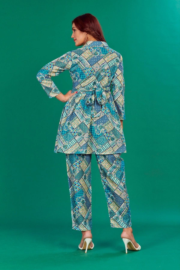 FWVT VERY TRENDING AND COMFORTABLE CO-ORD COTTON PRINTED STE - M-38, Dark Cyan