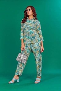 FWVT VERY TRENDING AND COMFORTABLE CO-ORD COTTON PRINTED STE - XL-42, Greeny Grey