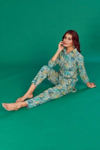 FWVT VERY TRENDING AND COMFORTABLE CO-ORD COTTON PRINTED STE - XL-42, Greeny Grey