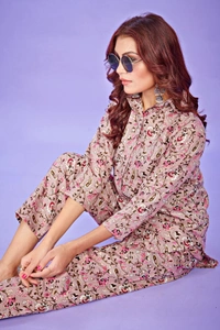 FWVT VERY TRENDING AND COMFORTABLE CO-ORD COTTON PRINTED STE - M-38, Rose Gold
