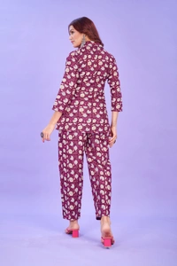 FWVT VERY TRENDING AND COMFORTABLE CO-ORD COTTON PRINTED STE - M-38, Pansy Purple