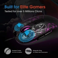 EvoFox Phantom Wired Gaming Mouse with 4 Colour Cycle Switching, 7 Programmable Macros Buttons and Up to 4800 DPI Sensor Dedicated Software Application (Black)