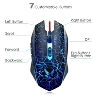 MFTEK Tag 3 2000 dpi LED Backlit Wired Gaming Mouse with Unbreakable ABS Body (Black)