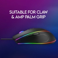 Redgear A-17 Gaming Mouse with Upto 6400 DPI, RGB Lighting and Braided Cable(Black)