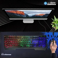 RPM Euro Games Gaming Keyboard and Mouse Combo | 104 Keys with RGB Backlit - Keyboard | Wrist Support - Keyboard | Laser Carved Keycaps | 4 Level DPI Function - Mouse | 7 Color RGB - Mouse | 6 Buttons