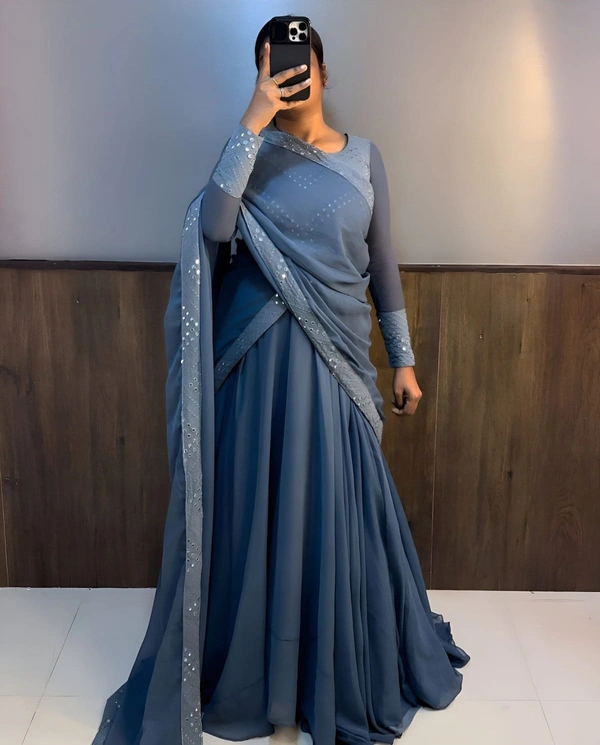 Trendy Gown With COLOURS Available - XL, Gray