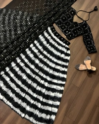 Black Lehenga - Black, 2XL