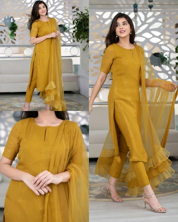 Kurta Set - L, Yellow