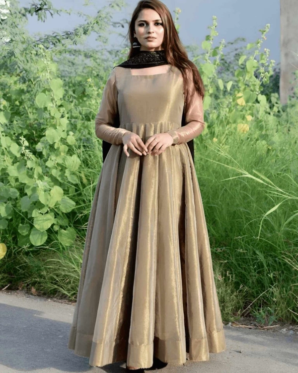 GOLD ANARKALI GOWN - 2XL