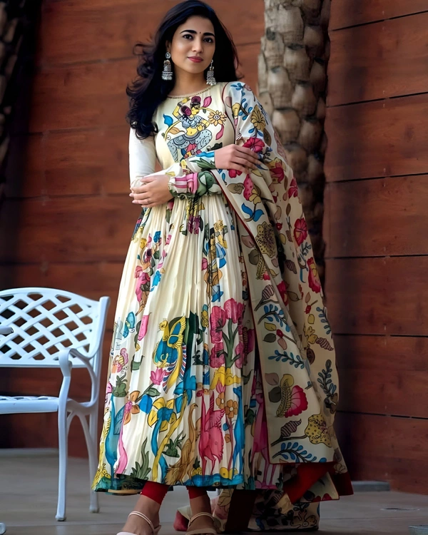 Cream Anarkali - M