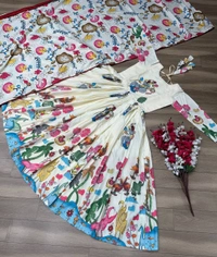 Cream Anarkali - M