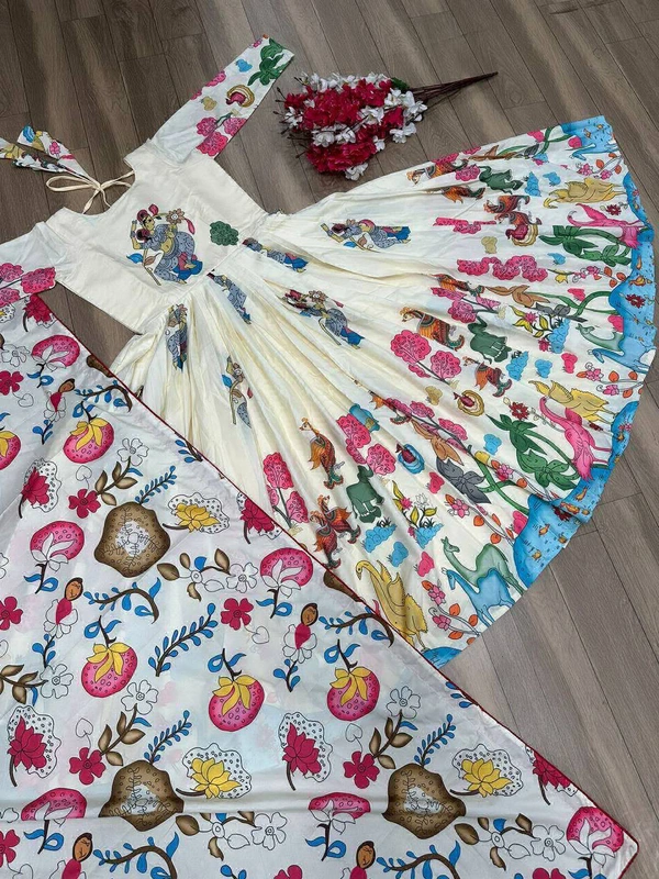 Cream Anarkali - M