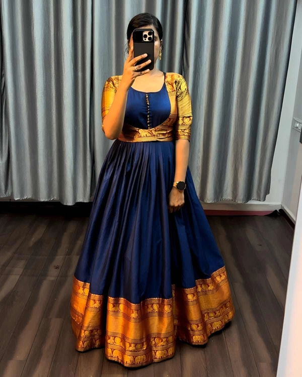 Gown With Coat - 2XL, Navy Blue