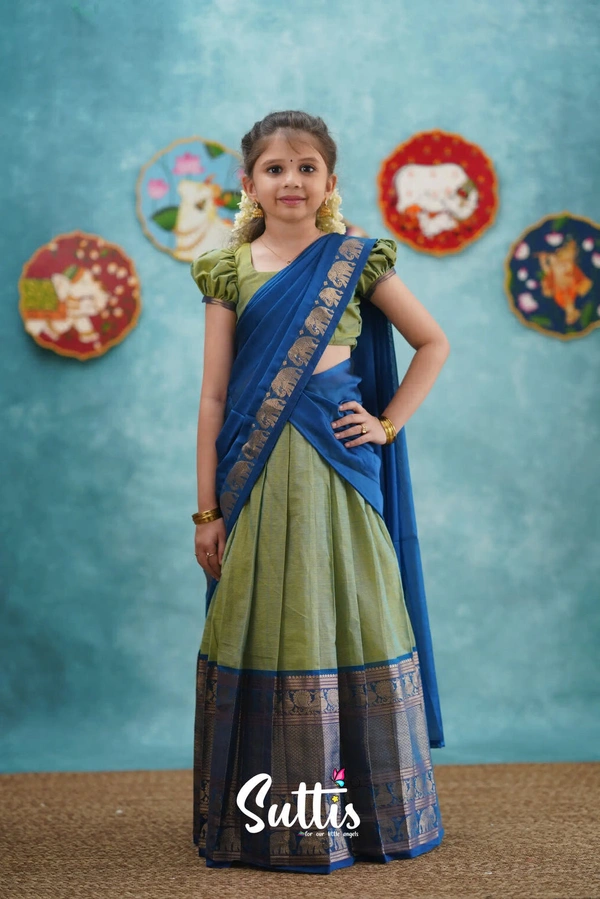 South Indian Half Saree For Kids - 18-24 Months