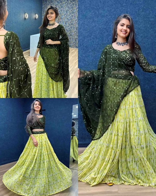 Trendy Lehenga - S, Green (1)