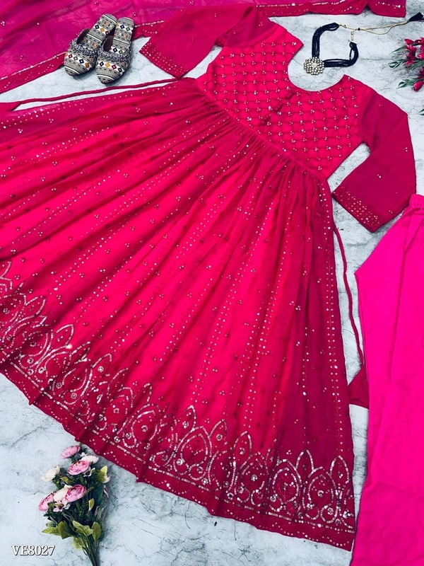 PARTY WEAR LOOK GOWN - L, Wine