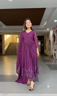 PARTY WEAR LOOK GOWN - L, Pink
