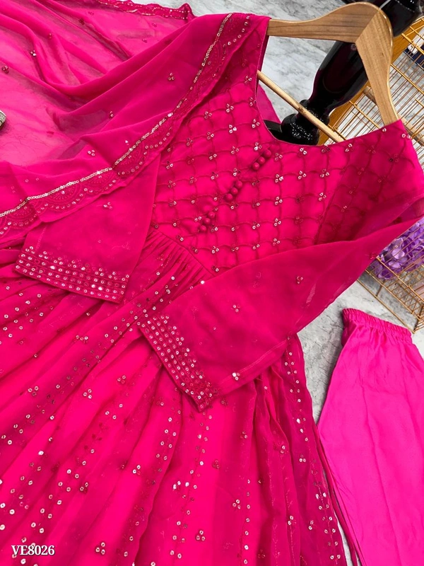 PARTY WEAR LOOK GOWN - L, Pink