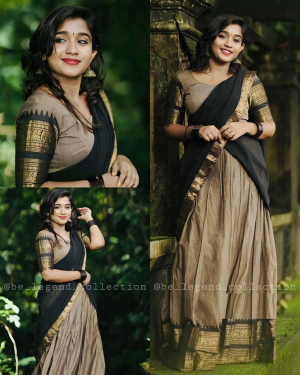South Indian Traditional Half Saree - Unstitched