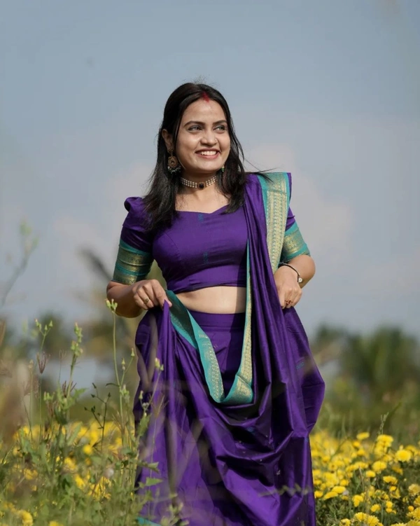 South Indian Traditional Half Saree - Unstitched