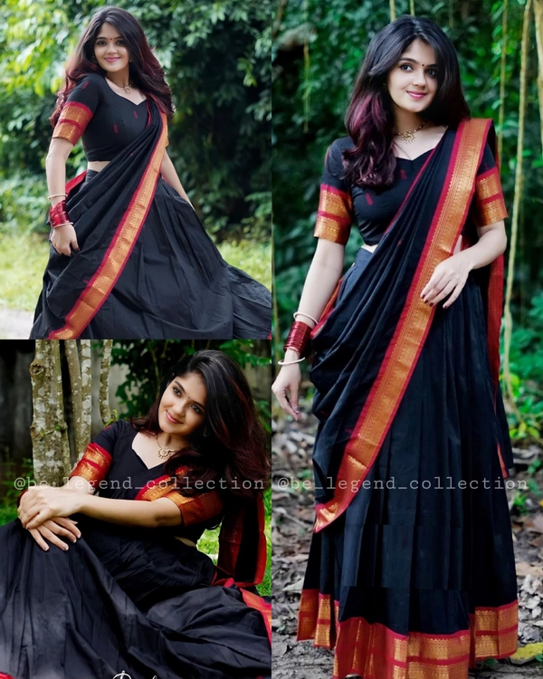 South Indian Traditional Half Saree - Semi Stitched