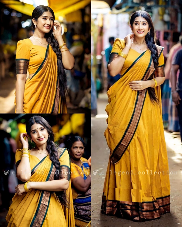 South Indian Traditional Half Saree - Semi Stitched