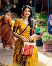 South Indian Traditional Half Saree - Semi Stitched