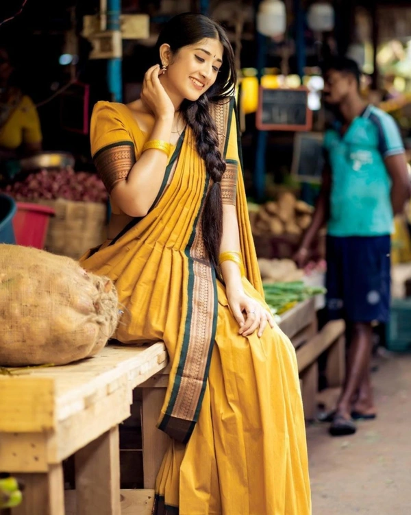 South Indian Traditional Half Saree - Semi Stitched