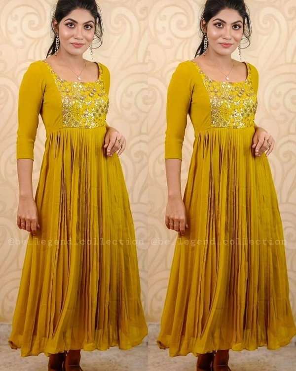 DESIGNER EMBOIDERY ETHNIC WEAR GOWNS - XL, Pink