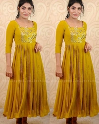 DESIGNER EMBOIDERY ETHNIC WEAR GOWNS - 4XL, Pink