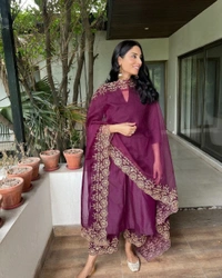 Trendy Embroidery Work Gown - XL
