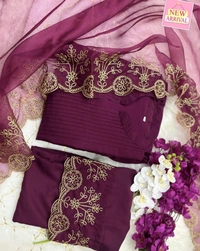 Trendy Embroidery Work Gown - XL