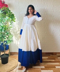 SUPER QUALITY WHITE GOWN DUPATTA - M