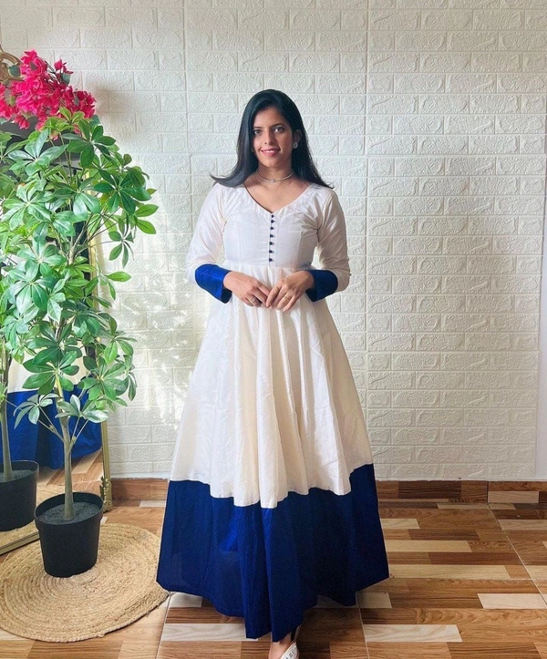 SUPER QUALITY WHITE GOWN DUPATTA - L