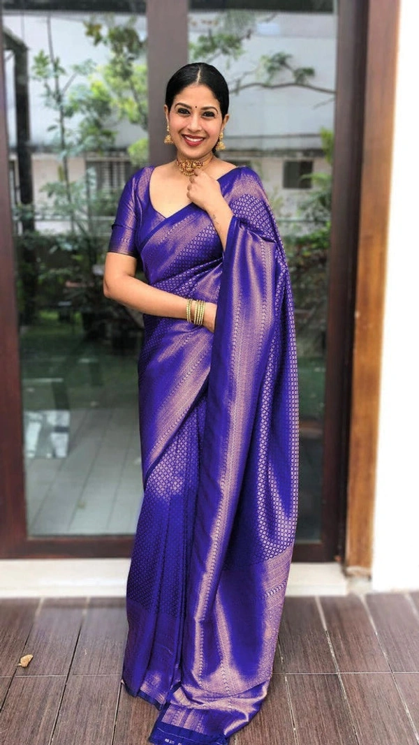 Trendy Saree Blue - Free Size