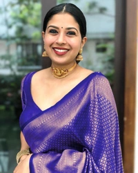 Trendy Saree Blue - Free Size