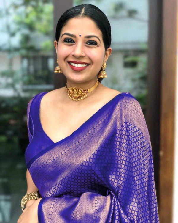 Trendy Saree Blue - Free Size