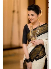 White Trendy Saree - Free Size