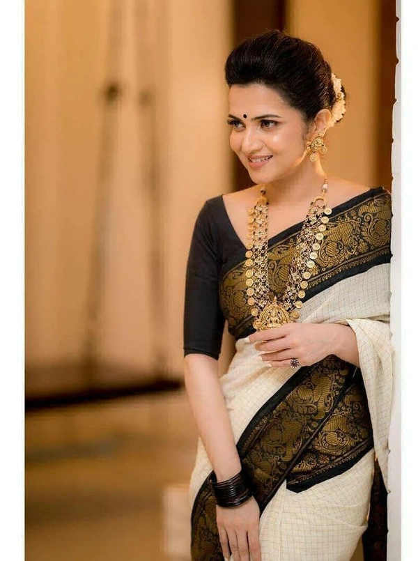 White Trendy Saree - Free Size