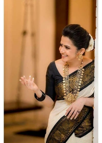 White Trendy Saree - Free Size