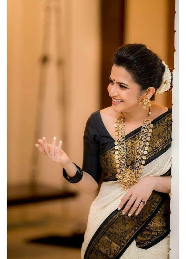 White Trendy Saree - Free Size