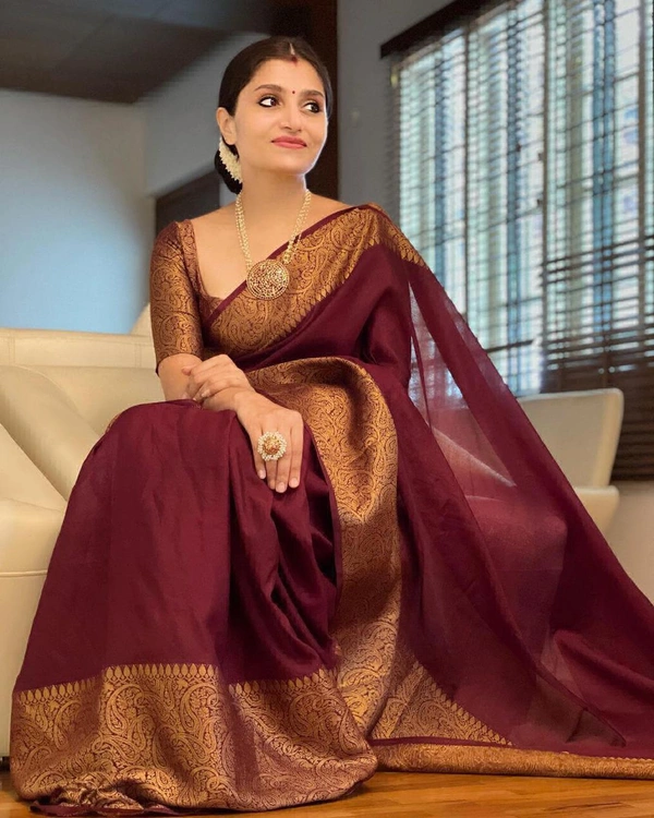 Maroon Trendy Saree - Free Size