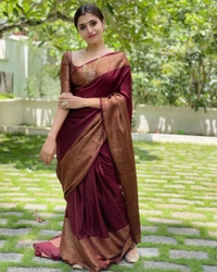 Maroon Trendy Saree - Free Size