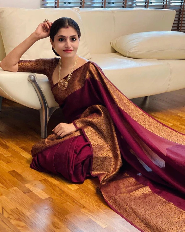 Maroon Trendy Saree - Free Size