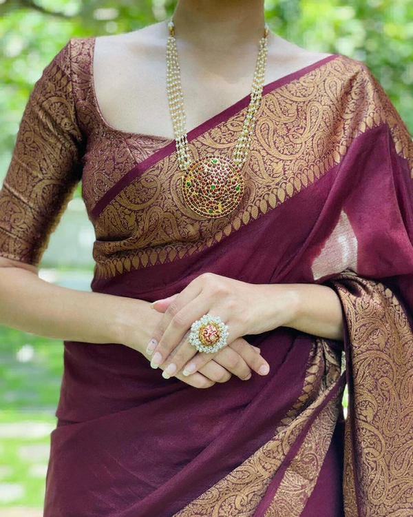 Maroon Trendy Saree - Free Size