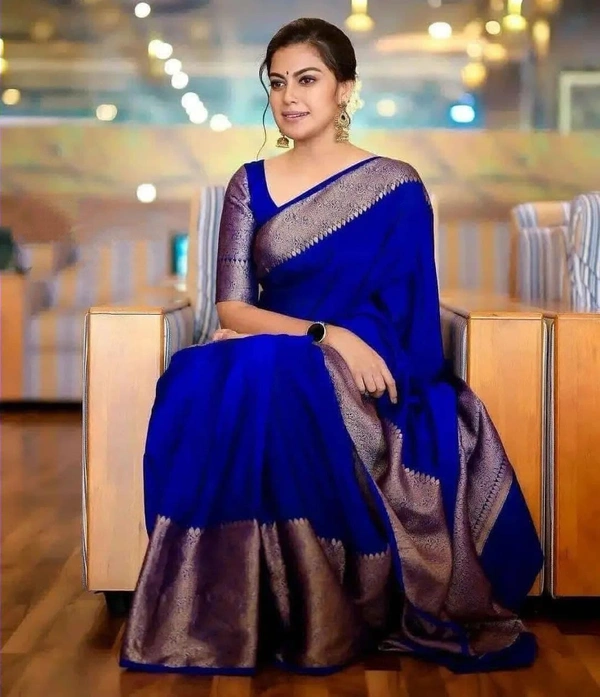 Blue Trendy Saree - Free Size
