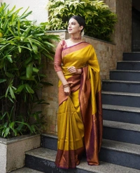 Trendy Saree Yellow - Free Size