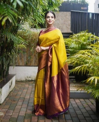 Trendy Saree Yellow - Free Size
