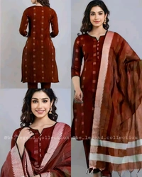 Khadi cotton daily wear kurta sets - Navy Blue, S